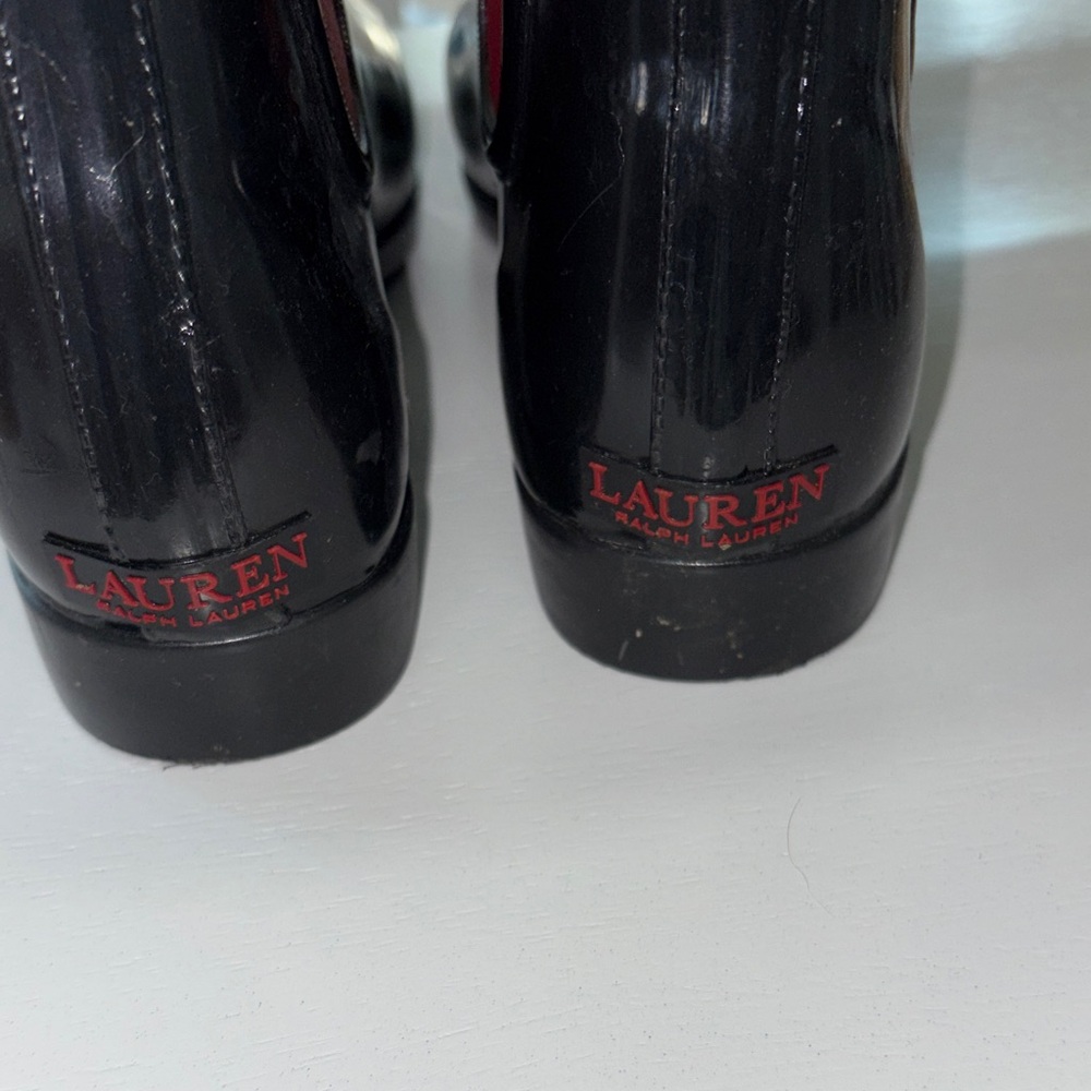 Ralph Lauren rain boots size 10 Black and Red Ankle Boots - Picture 2 of 6